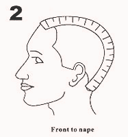 “Front to nape” measurement