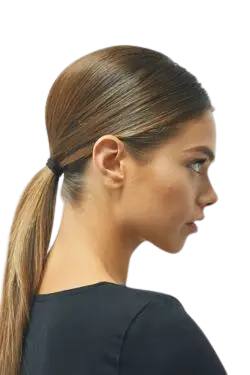 Low Ponytail hairstyle for thin hair scalp