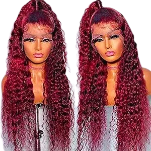 GIANNAY Red Curly Lace Front Wig review
