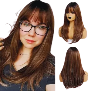 HAIRCUBE Brown Wigs for Women Long Straight layered review