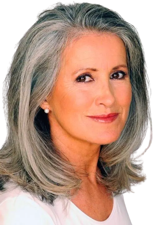 Silver Fox straight Frontal wig hairstyle
