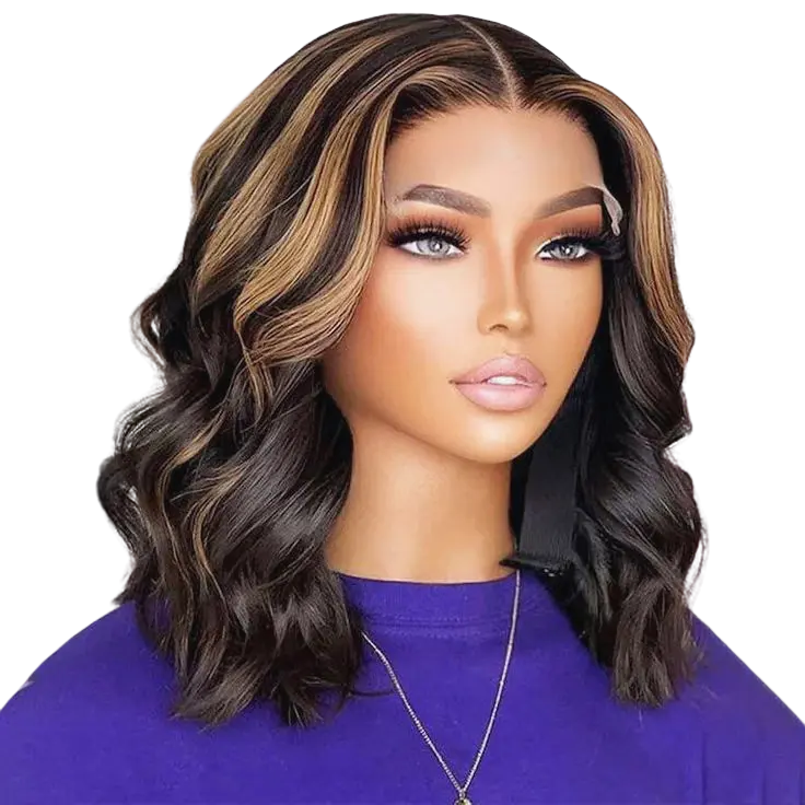 short Wavy ombre Frontal wig Hairstyle